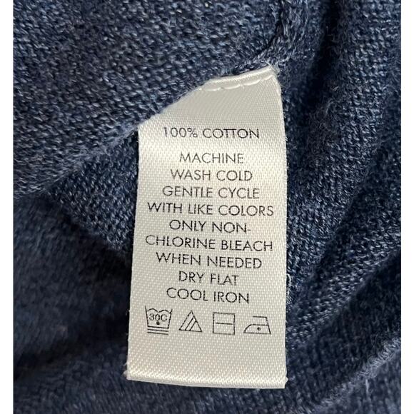 Calvin Klein Slim Fit V-Neck Sweater XXL Blue 100% Cotton Long Sleeve Pullover - Picture 4 of 12